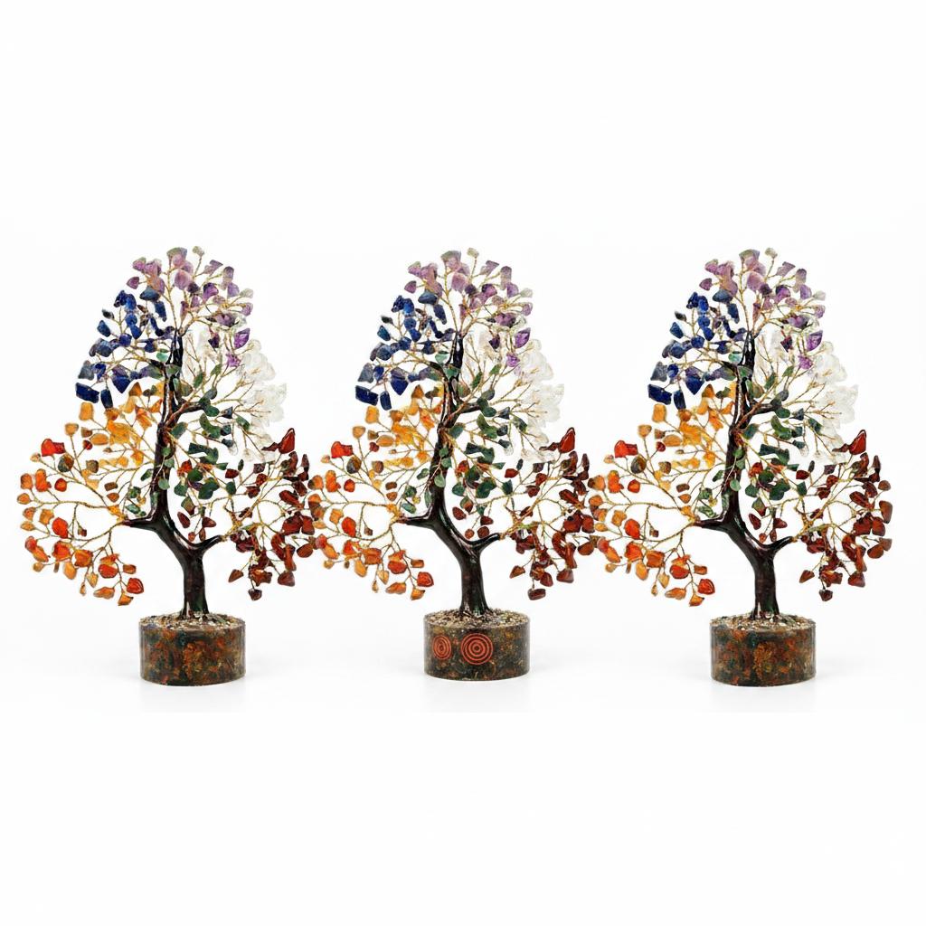 7-Chakra Crystal Tree of Life - Set of 3